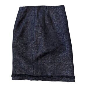 Vintage Wool Slit Skirt Metallic Shimmer Noviello Bloom Made in USA Women Size 8